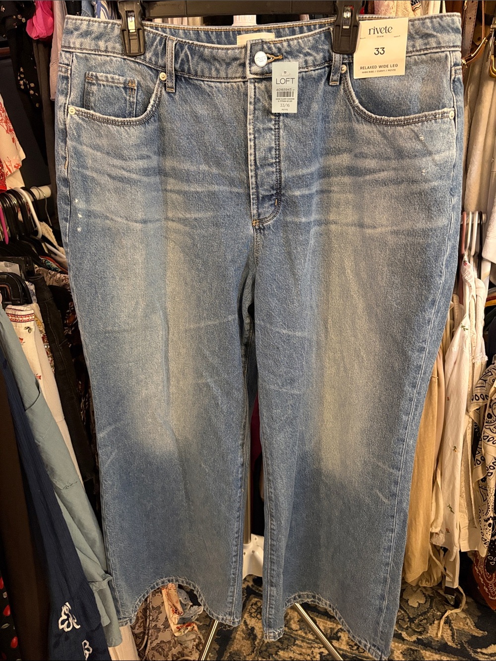 LOFT Light Wash Wide Leg Jeans - Women's Flared Hem